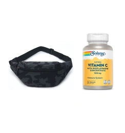 Набір “Імунітет & Щоденний комфорт” — сумка на пояс + Vitamin C with Bioflavonoid Concentrate 500 mg (100 капсул)